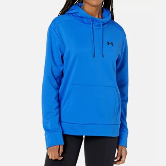 NEW Under Armour Womens Left Chest Armourfleece Hoodie Sweatshirt Versa Blue M - Picture 3 of 4